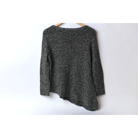 J. Jill Sweater Women's Sz S Black Marled Cotton Sweater Casual Top Pullover - Picture 6 of 12